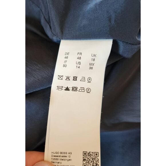 Boss Hugo Boss Darlane Wool Blend Sleeveless Navy Blue Dress Size 14 - Picture 6 of 7